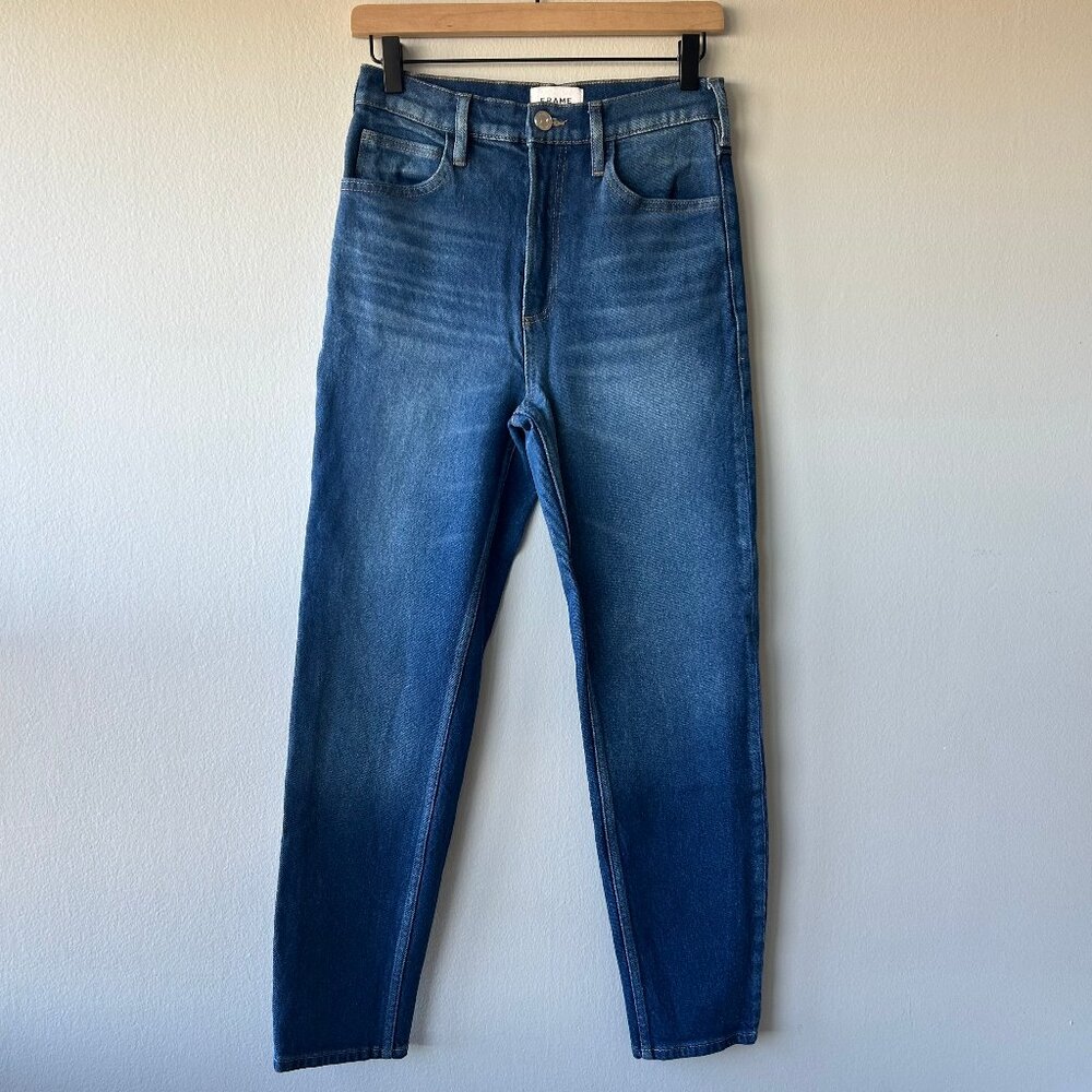 FRAME High N Tight Taper Jeans Women 26 High Rise Cropped Blue Denim